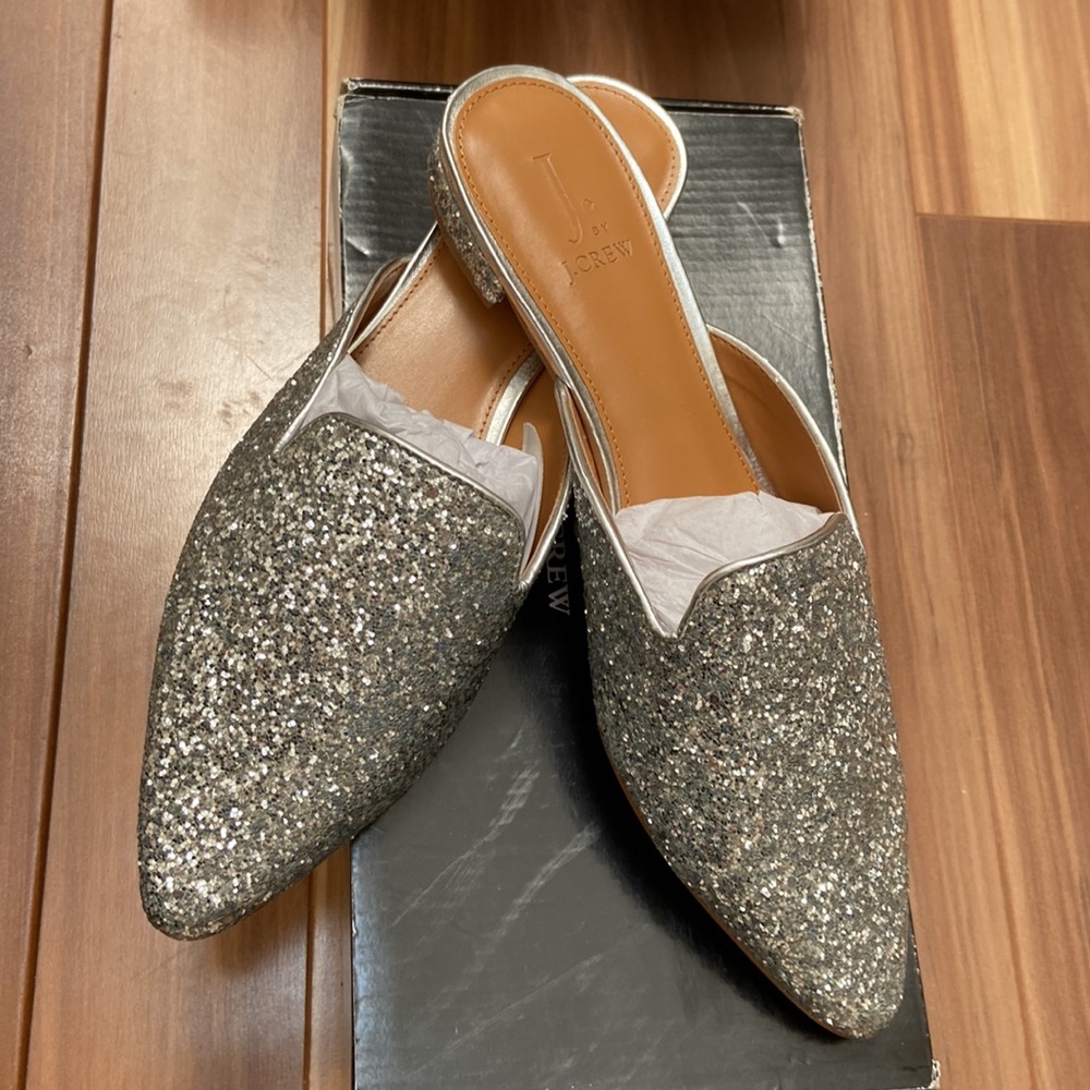 Brand new J Crew Glitter Mule